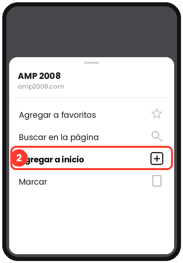 Paso 2: tocar Agregar a inicio
